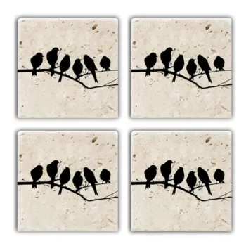 Set suporturi de pahare, Taylor, 366TYR1131, Piatra, 10 x 10 x 1 cm (4 piese), Multicolor imagine