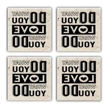 Set suporturi de pahare, Taylor, 366TYR1133, Piatra, 10 x 10 x 1 cm (4 piese), Multicolor imagine
