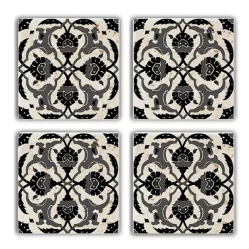 Set suporturi de pahare, Taylor, 366TYR1134, Piatra, 10 x 10 x 1 cm (4 piese), Multicolor imagine