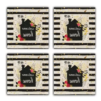 Set suporturi de pahare, Taylor, 366TYR1150, Piatra, 10 x 10 x 1 cm (4 piese), Multicolor imagine