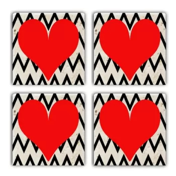Set suporturi de pahare, Taylor, 366TYR1155, Piatra, 10 x 10 x 1 cm (4 piese), Multicolor imagine