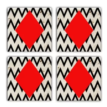 Set suporturi de pahare, Taylor, 366TYR1156, Piatra, 10 x 10 x 1 cm (4 piese), Multicolor imagine