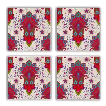 Set suporturi de pahare, Taylor, 366TYR1157, Piatra, 10 x 10 x 1 cm (4 piese), Multicolor imagine