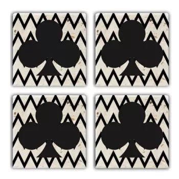 Set suporturi de pahare, Taylor, 366TYR1158, Piatra, 10 x 10 x 1 cm (4 piese), Multicolor imagine