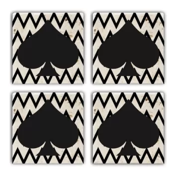 Set suporturi de pahare, Taylor, 366TYR1159, Piatra, 10 x 10 x 1 cm (4 piese), Multicolor imagine