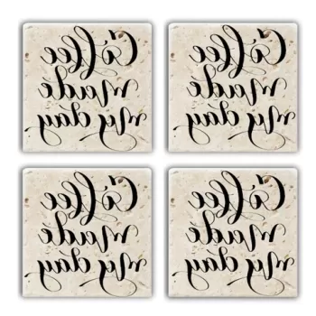 Set suporturi de pahare, Taylor, 366TYR1160, Piatra, 10 x 10 x 1 cm (4 piese), Multicolor imagine