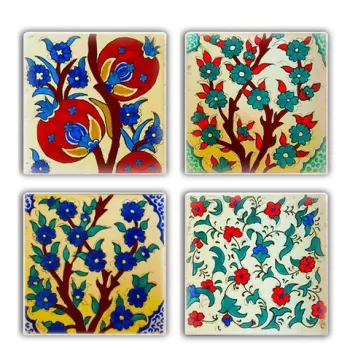Set suporturi de pahare, Taylor, 366TYR1169, Piatra, 10 x 10 x 1 cm (4 piese), Multicolor imagine