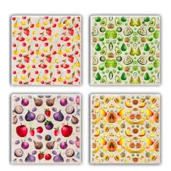 Set suporturi de pahare, Taylor, 366TYR1174, Piatra, 10 x 10 x 1 cm (4 piese), Multicolor imagine