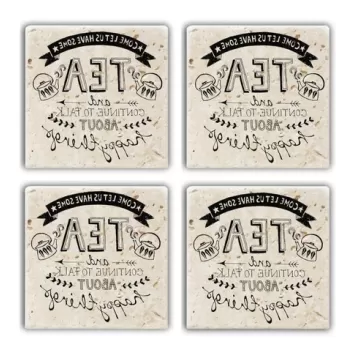 Set suporturi de pahare, Taylor, 366TYR1175, Piatra, 10 x 10 x 1 cm (4 piese), Multicolor imagine