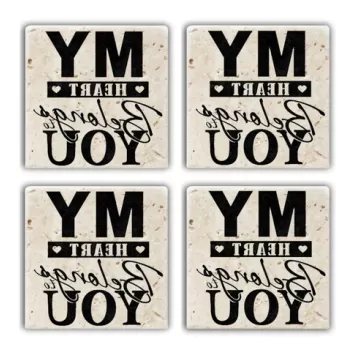 Set suporturi de pahare, Taylor, 366TYR1178, Piatra, 10 x 10 x 1 cm (4 piese), Multicolor imagine