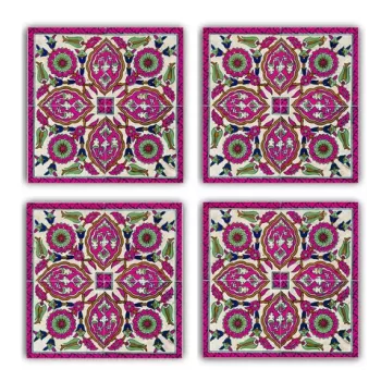 Set suporturi de pahare, Taylor, 366TYR1190, Piatra, 10 x 10 x 1 cm (4 piese), Multicolor imagine