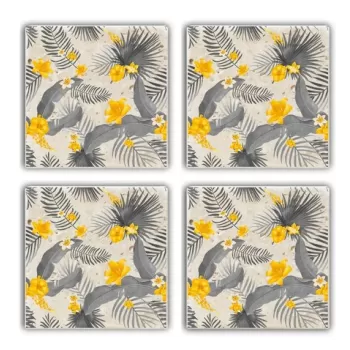 Set suporturi de pahare, Taylor, 366TYR1191, Piatra, 10 x 10 x 1 cm (4 piese), Multicolor imagine