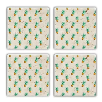 Set suporturi de pahare, Taylor, 366TYR1192, Piatra, 10 x 10 x 1 cm (4 piese), Multicolor imagine