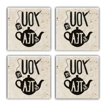 Set suporturi de pahare, Taylor, 366TYR1196, Piatra, 10 x 10 x 1 cm (4 piese), Multicolor imagine