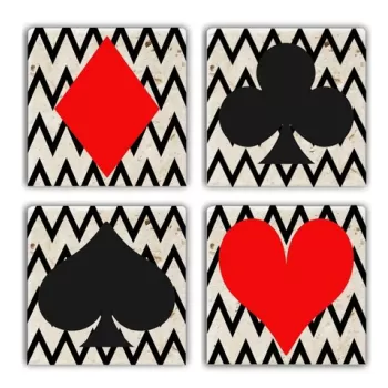 Set suporturi de pahare, Taylor, 366TYR1197, Piatra, 10 x 10 x 1 cm (4 piese), Multicolor imagine