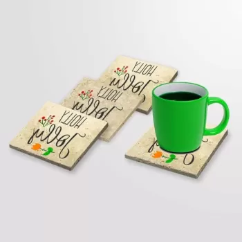 Set suporturi de pahare, Taylor, 366TYR1205, Piatra, Imprimat UV, Multicolor imagine