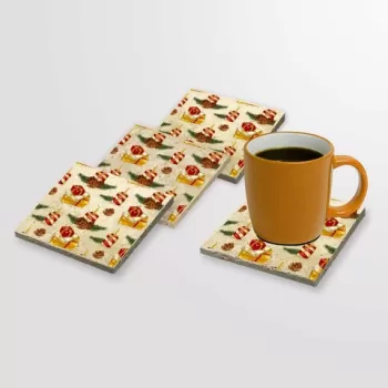 Set suporturi de pahare, Taylor, 366TYR1212, Piatra, Imprimat UV, Multicolor imagine