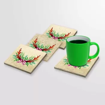 Set suporturi de pahare, Taylor, 366TYR1227, Piatra, Imprimat UV, Multicolor imagine