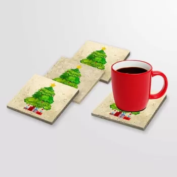 Set suporturi de pahare, Taylor, 366TYR1228, Piatra, Imprimat UV, Multicolor imagine