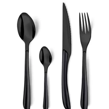 Set tacamuri 16 piese, Amefa, Trend Lumino, inox, negru imagine