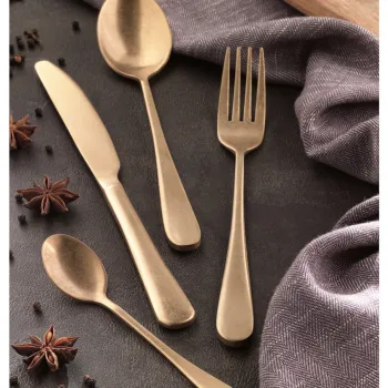 Set tacamuri 16 piese, Old Gold, Brandani, inox, auriu imagine