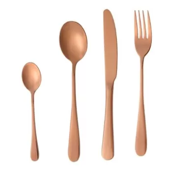 Set tacamuri 16 piese, Sottobasco Rose Gold, Brandani, inox imagine