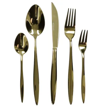 Set tacamuri 20 piese, Stretch Gold, Brandani, inox, auriu imagine