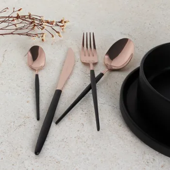 Set tacamuri 24 piese Berlinger Haus, Cutlery, inox, negru/roz imagine
