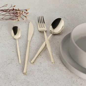 Set tacamuri 24 piese Berlinger Haus, Cutlery, model patrat, inox, sampanie imagine
