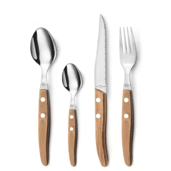 Set tacamuri 24 piese Canopee, Lou Laguiole, 6 persoane, inox 18/0, natur imagine