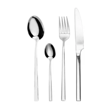 Set tacamuri 24 piese Como, Ambition, 6 persoane, otel, argintiu imagine