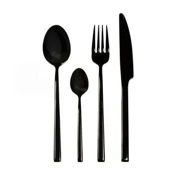 Set tacamuri 24 piese Como Black, Ambition, inox, negru imagine