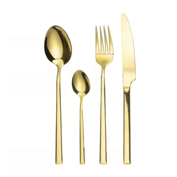 Set tacamuri 24 piese Como Gold, Ambition, inox, auriu imagine