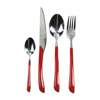 Set tacamuri 24 piese, Coral, Brandani, inox, rosu coral imagine