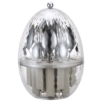 Set tacamuri 24 piese cu suport rotativ, Revolving Egg, Brandani, 20x30 cm, inox imagine