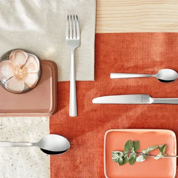 Set tacamuri 24 piese in cutie de lemn Moderno, Amefa, 6 persoane, inox 18/10, argintiu imagine