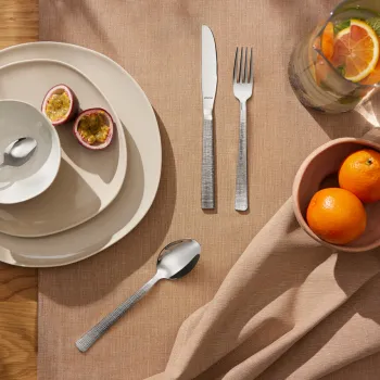 Set tacamuri 24 piese Linen, Amefa, 6 persoane, inox 18/0, argintiu imagine