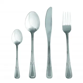 Set tacamuri 24 piese Natalia, Domotti, 6 persoane, otel, argintiu imagine