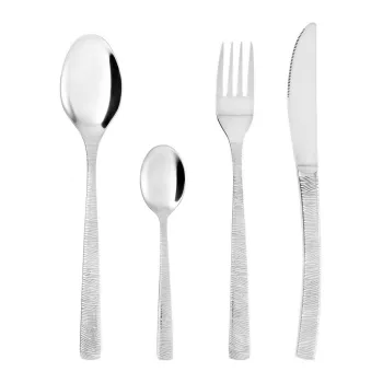 Set tacamuri 24 piese River, Ambition, 6 persoane, otel, argintiu imagine