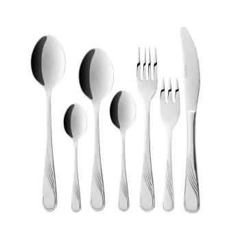 Set tacamuri 42 piese Napoli, Ambition, 6 persoane, otel, argintiu imagine