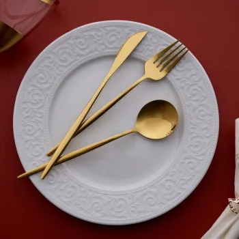 Set tacamuri, Hermia, 196RWE1813, Furculita de masa: (6 bucati), Auriu imagine