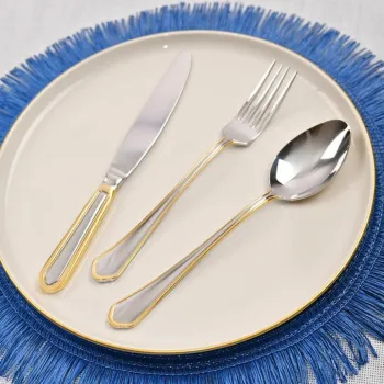 Set tacamuri, Hermia, 311MBL1716, OTEL INOXIDABIL, Furculita de masa: 17,2 x 3 cm (6 bucati), Auriu imagine
