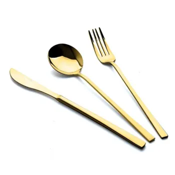 Set tacamuri, Hermia, 357NYP1306, Furculita de masa: 21 x 2,5 cm (6 bucati), Auriu imagine