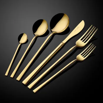 Set tacamuri, Hermia, 645DRM1239, Lingura de masa: 20,8 cm (6 bucati), Auriu imagine