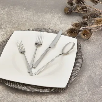 Set tacamuri, Karaca, 216KRC1271, 100% OTEL INOX / , Lingura de masa: 20 x 4,5 cm (6 bucati), Argintiu imagine
