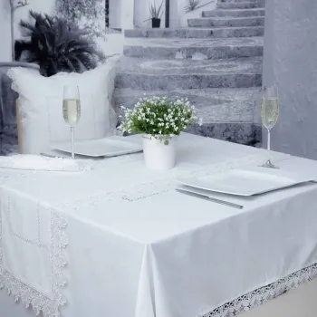 Set textile de masa 8 piese Mirella, Ambition, poliester, gri imagine