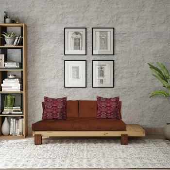 Sezlong, Atelier del Sofa, 135PLT1111, Lemn , Natural / Rosu-tigla imagine