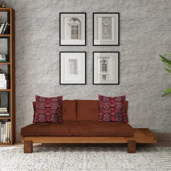 Sezlong, Atelier del Sofa, 135PLT1117, Lemn , Teak / Rosu tigla imagine