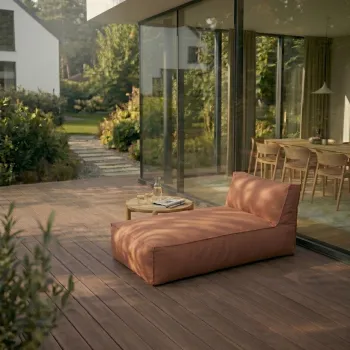 Sezlong Bagsy, Homla, 175x90x80 cm, olefina/poliester, caramiziu imagine