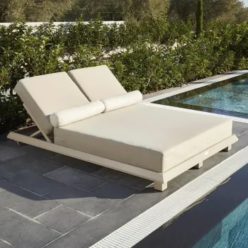 Sezlong de gradina, Clara, Hera, 150x36x212 cm, Ofelina, Bej imagine